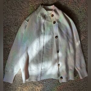 Cream Button-Up Cardigan Sweater